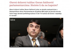 Govor glavnog tužioca Gorana Salihovića u Parlamentarnoj skupštini BiH, izazvao veliku pažnju medija i javnosti