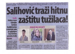 Mediji iz oba bh entiteta prenijeli reagovanje glavnog tužioca i Tužilaštva BiH povodom učestalih napada na sigurnost tužilaca Tužilaštva BiH