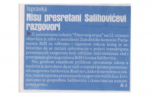 Ispravka i izvinjenje glavnom tužiocu Goranu Salihoviću