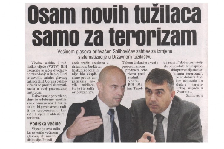 Povećavaju se kapaciteti Tužilaštva BiH za borbu protiv terorizma