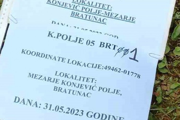 NA PODRUČJU BRATUNCA IZVRŠEN PROCES EKSHUMACIJE I POTRAGE ZA POSMRTNIM OSTACIMA NESTALIH OSOBA